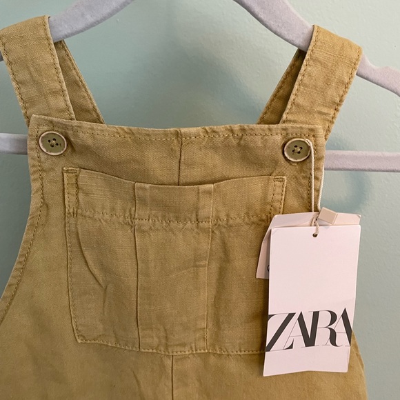 ZARA FLUID LINEN BLEND OVERALLS - Picture 6 of 10